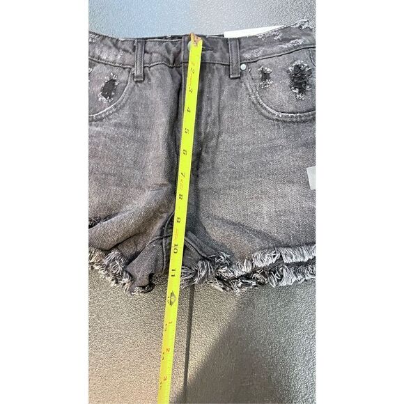 AND NOW THIS BLACK DISTRESSED JEAN SHORTS WOMENS SZ 25 NEW P1-48 - Picture 9 of 12